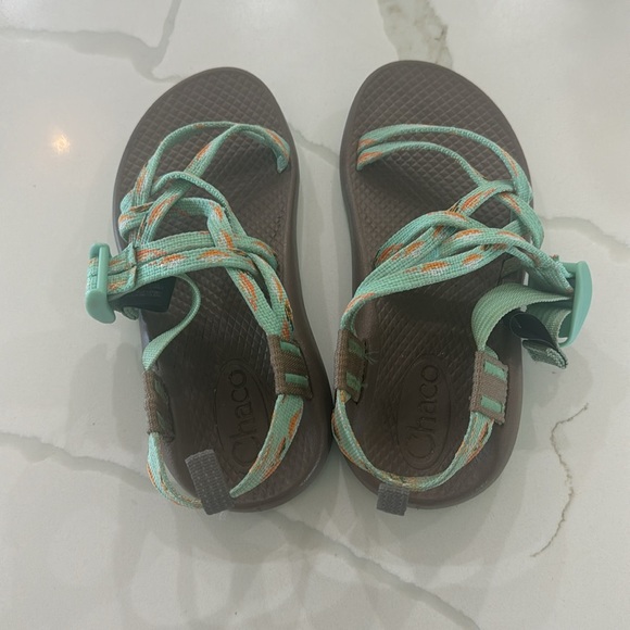 Chaco Kid’s Size 1 Sandals - Mint and Brown - Picture 3 of 3